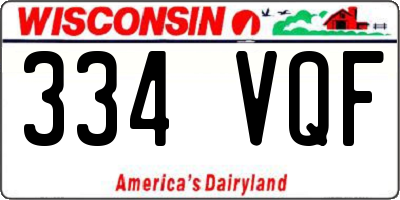 WI license plate 334VQF