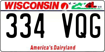 WI license plate 334VQG