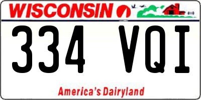 WI license plate 334VQI