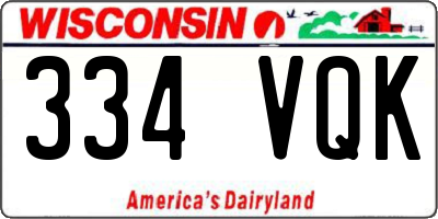 WI license plate 334VQK