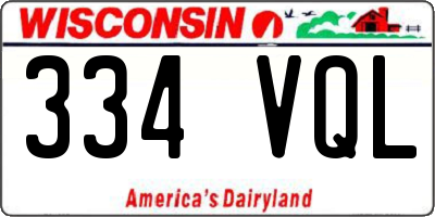 WI license plate 334VQL