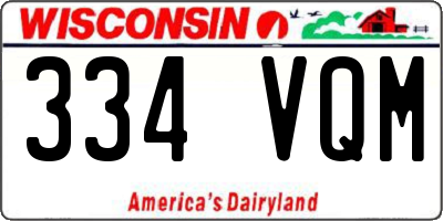 WI license plate 334VQM