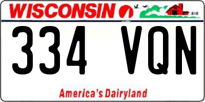 WI license plate 334VQN