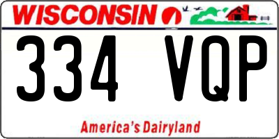 WI license plate 334VQP