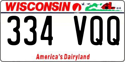 WI license plate 334VQQ