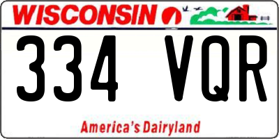 WI license plate 334VQR