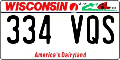 WI license plate 334VQS
