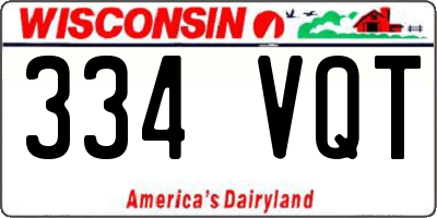 WI license plate 334VQT