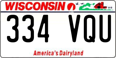 WI license plate 334VQU