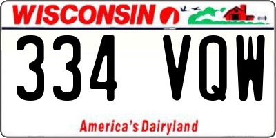 WI license plate 334VQW
