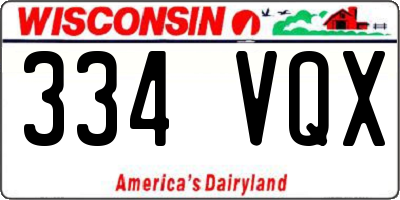 WI license plate 334VQX