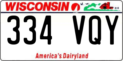 WI license plate 334VQY