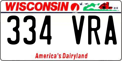 WI license plate 334VRA