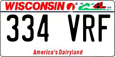 WI license plate 334VRF