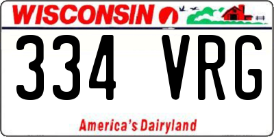 WI license plate 334VRG