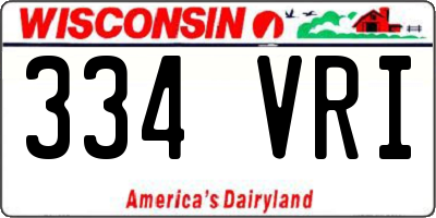 WI license plate 334VRI