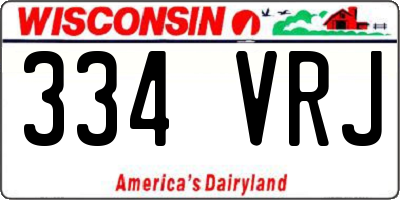 WI license plate 334VRJ