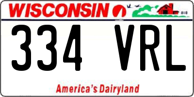 WI license plate 334VRL