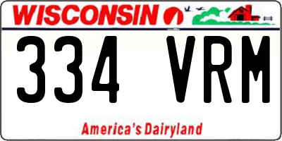 WI license plate 334VRM