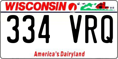 WI license plate 334VRQ