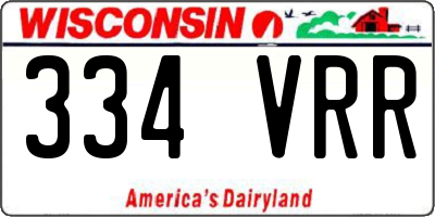 WI license plate 334VRR