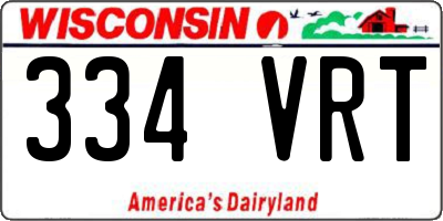 WI license plate 334VRT