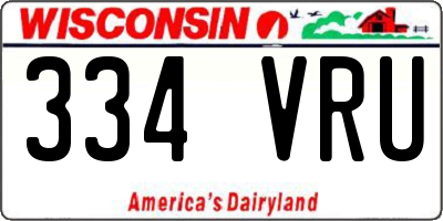 WI license plate 334VRU