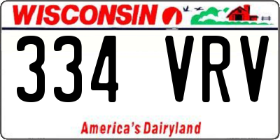 WI license plate 334VRV