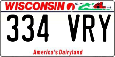 WI license plate 334VRY