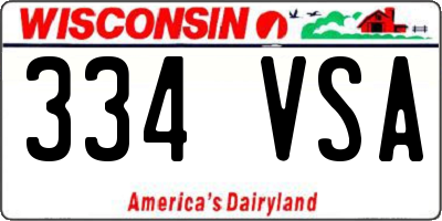 WI license plate 334VSA