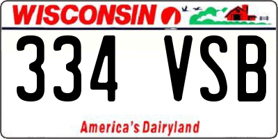 WI license plate 334VSB