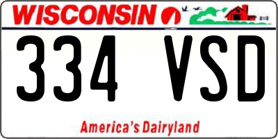 WI license plate 334VSD