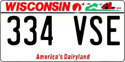 WI license plate 334VSE