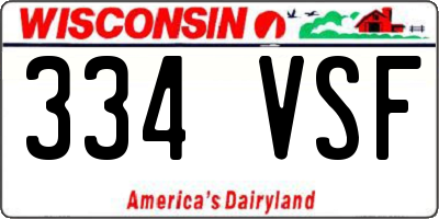 WI license plate 334VSF