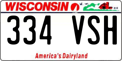 WI license plate 334VSH