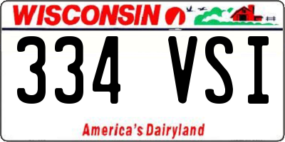 WI license plate 334VSI