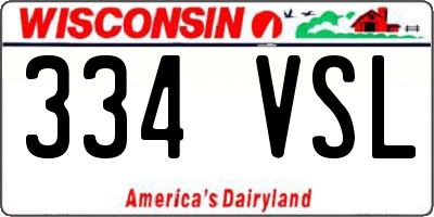 WI license plate 334VSL