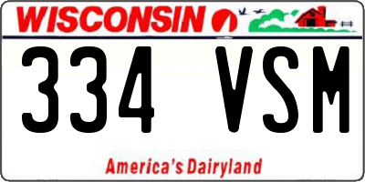 WI license plate 334VSM
