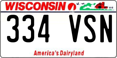 WI license plate 334VSN