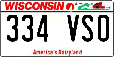 WI license plate 334VSO