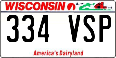 WI license plate 334VSP