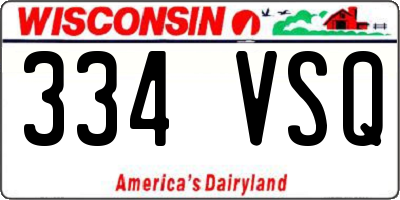 WI license plate 334VSQ