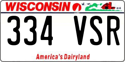 WI license plate 334VSR
