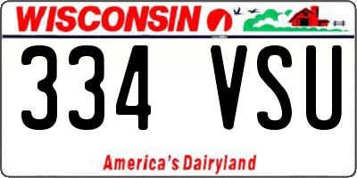 WI license plate 334VSU