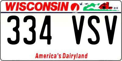 WI license plate 334VSV