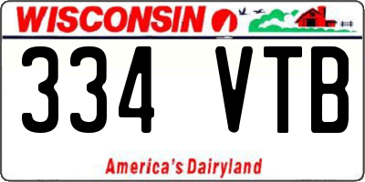 WI license plate 334VTB