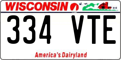 WI license plate 334VTE