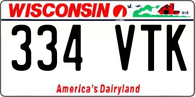WI license plate 334VTK