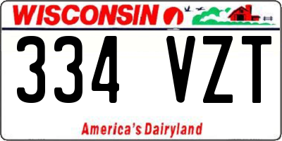 WI license plate 334VZT