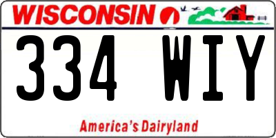 WI license plate 334WIY